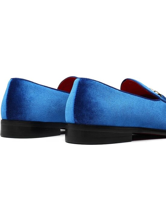 Men\'s Blue Velvet Loafers Wedding Party Prom Homecoming Shoes